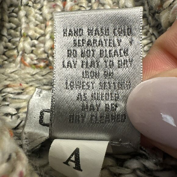 Chicos Chunky Knit Turtleneck Sweater Tunic Marled Size 3 (XL) Cream Gray Cozy - Picture 4 of 8